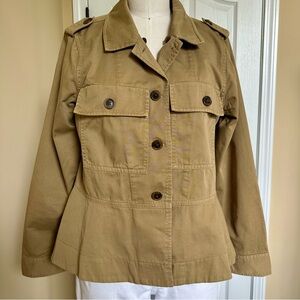 J. Crew Women's Cropped Military Style Peplum Jacket in Tan Size Medium